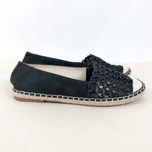 Wanted Womens Slip-On Espadrille Flats Size 10 Black Woven GUC